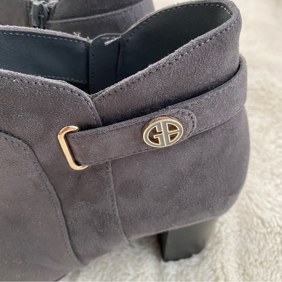 Gianni Bini Memory Foam Gray Suede Ankle Boots with Block Heel Size 7 - Picture 6 of 14